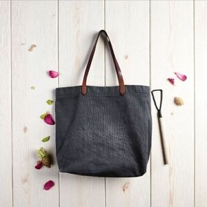 Madewell Gray Tote Bag with Leather Handles